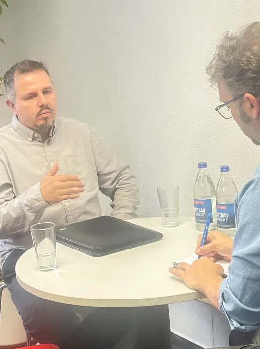 Nicolò Regina zu Gast beim Südkurier im Gespräch mit Stephan Freißmann